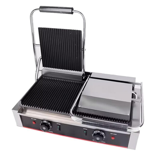 Double panini grill - ribbed