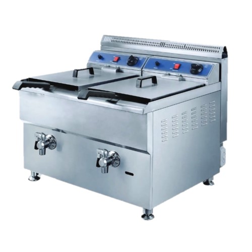 Double Basket Gas Fryer 17ltrx2 with Taps