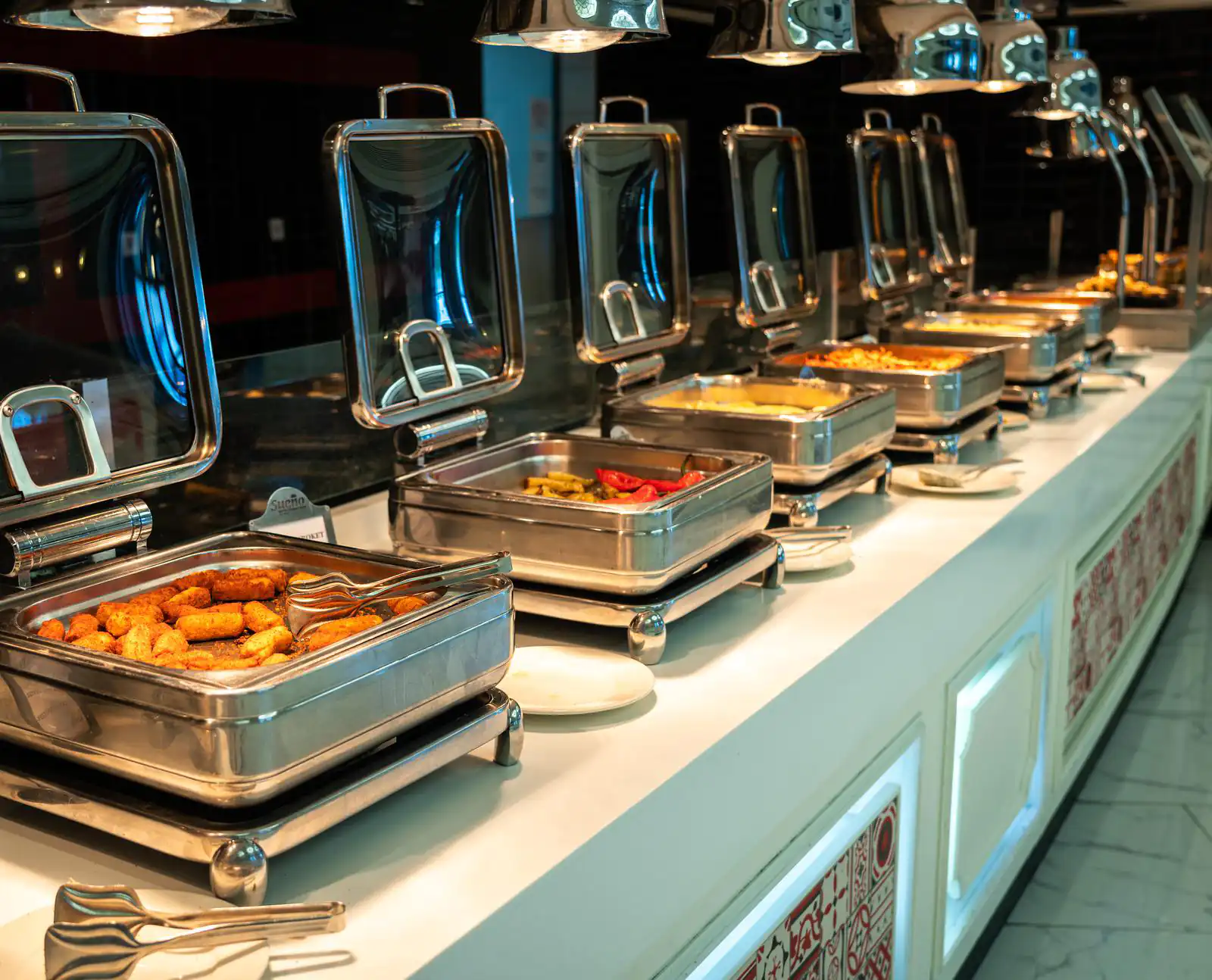 Professional hospitality hotel buffet equipment on display